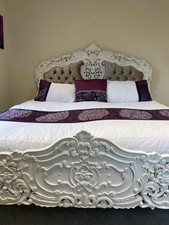 White Rococo Bed Frame | Solid