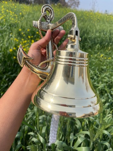 Solid brass ship - 10", bell