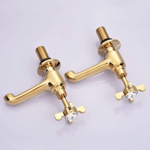 Polished gold basin pillar - polished,