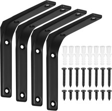 4 Pcs Black Heavy Duty Metal L