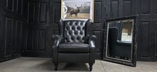 NEXT SHERLOCK BLACK LEATHER ARMCHAIR  DELIVERY AVAILABLE 