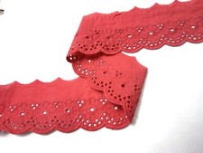 14 Yards Of 2” Strawberry Pink Eyelets Cotton Lace/ Trim/ Craft/ Decoration