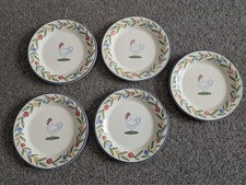 5 x Staffordshire Tableware Cockerel 18 cm Side Plates