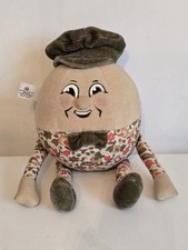 Merrythought - Humpty Dumpty 1980s vintage Plush Soft Toy velveteen floral RARE