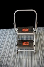 Little Giant H-7891 Safety Folding Step Aluminum Ladder 300lb Max ~ 2 Step USED!