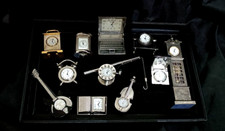Vintage Silver Tone Novelty Small to Miniature Mantle Clocks, Various Options