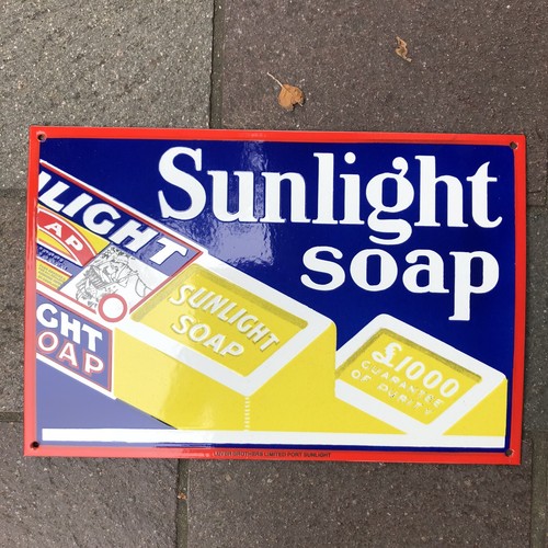 Sunlight soap enamel sign - sunlight,