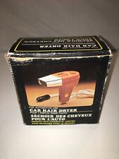 Vintage 1970s 12v Car Travel Mini Hair dryer brown & chrome 70s  *BRAND NEW*