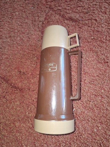 Vintage thermos flask brown - flask, x