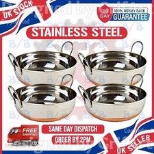 4 INDIAN CURRY FOOD DISHES BALTI KARAI KADAI COPPER BOTTOM SERVING TABLE BOWL