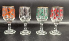 Aperitif Glasses Dema CHESTERFIELD Set of Four Decorated Sherry Size Pre Owned.