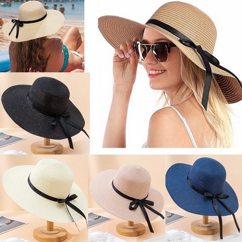 Ladies wide brim straw - brim, hat