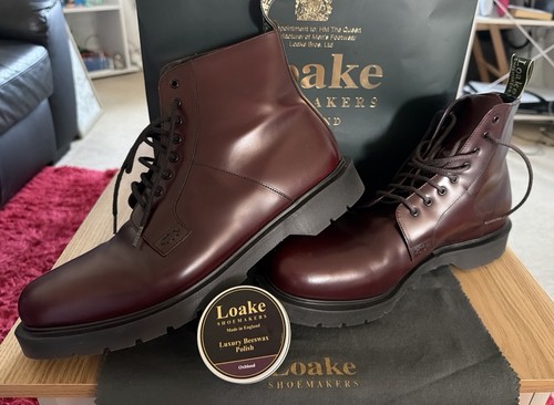 Loake niro burgundy leather - burgundy,