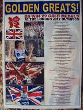 Team GB London 2012 Olympic Games Gold Medals - souvenir print