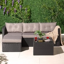 Rattan Corner Chaise Sofa &