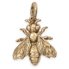 Solid 9ct Gold BEE Pendant or Charm (Handmade UK)