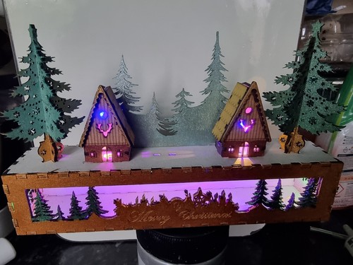 Christmas village scene - village,