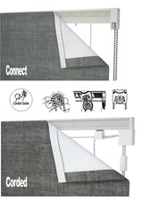 CONNECT Aluminium Cassette or CORDED Roman Blind Kit Child Safe - FAST Delivery