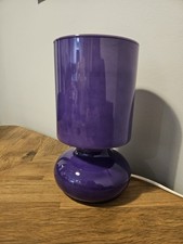 Vintage Retro Ikea Lykta glass Blown Purple Table Lamp With Rocker Switch