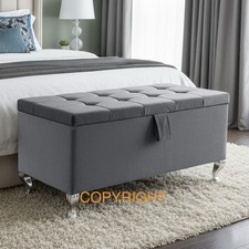 Ottoman Storage Box Cube Design In Velvet Blanket Toy Box Pouffe Bench Footstool