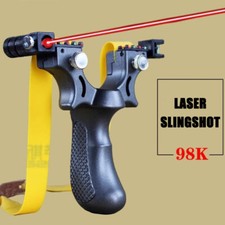 Professional Hunting Slingshot Catapult with Laser Rubber Bands Aim Point Target