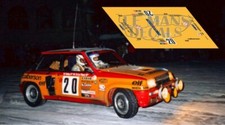 Decals Renault 5 Turbo Rallye Monte Carlo 1981 20 Slot decals Saby