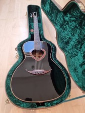 AC Parlour Guitar Black Gloss. Serial No. 15018. Acoustic and plug in electric