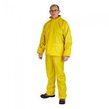 Graft Gear Yellow Waterproof Work Rain Suit Jacket + Over Trousers - L - 5221-