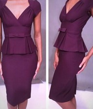 STOP STARING Dress VTG Repro Retro 40/50s Styled Wiggle Peplum👗🍸 Sz6/8 *BNWT*