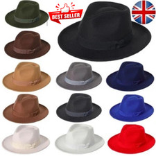 Mens Wide Brim Fedora Hat