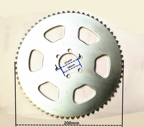 Rear axle sprocket tooth - 65,