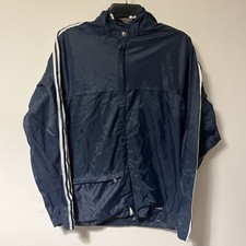 Adidas Ventex Windbreaker Mens Medium Navy Track Jacket Full Zip Vintage Light