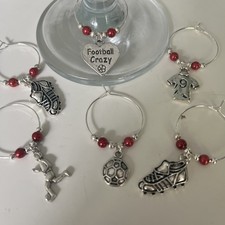Football wine glass charms - wine,