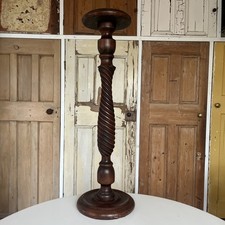 Vintage Rope Twist Barley Twist Beech Plant Stand Torchere Jardinière