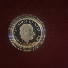 UK 2008 PRINCE CHARLES 60th BIRTHDAY £5 PIEDFORT SILVER PROOF CROWN - complete