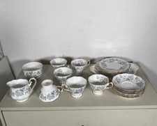 Royal Albert Silver Maple Bone China Tea Set Cups Saucers Plates Jug Bowl 20pc