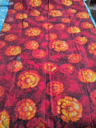 Vintage fabric 40 red - fabric,