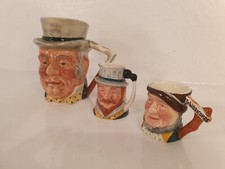 Lancaster Sandland Mr John Bull Large Character Jug + 2 Small Lancaster Jugs