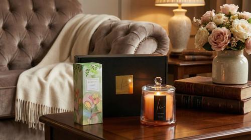 Glass jar soy candle reed - glass, &