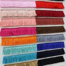 75 Colours! SILKY Brush Fringe Tassel Trim Craft Upholstery Retro Tape Cushion