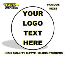PERSONALISED ROUND PRINTED STICKERS CUSTOM LOGO LABELS BUSINESS GLOSS / MATTE
