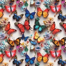 3D Butterflies 100% Cotton