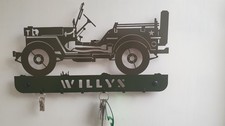 WW2 Willys Jeep Decorative Silhouette Wall Art Key Hanger