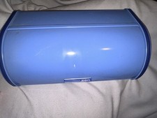 LARGE RETRO LIGHT BLUE ALUMINIUM BREAD BIN BRABANTIA 