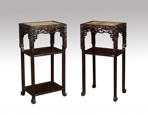 Pair chinese rosewood and - of,