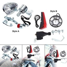 Dynamo Bicycle Light Set Safe with Included Wiring Headlight Tail Light Set