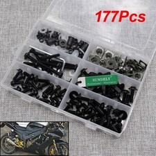 Hot 177Pcs Black Fairing Bolts