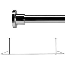 Croydex Shower Curtain Pole U Shape with Ceiling Supports, Shower Rod