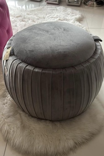 Grey velvet storage - grey,