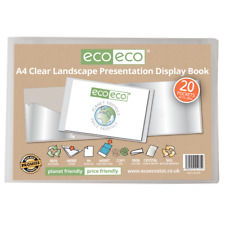 Eco-Eco A3/A4/A5 Landscape Clear Display Book 20 Pocket Folder Presentation File